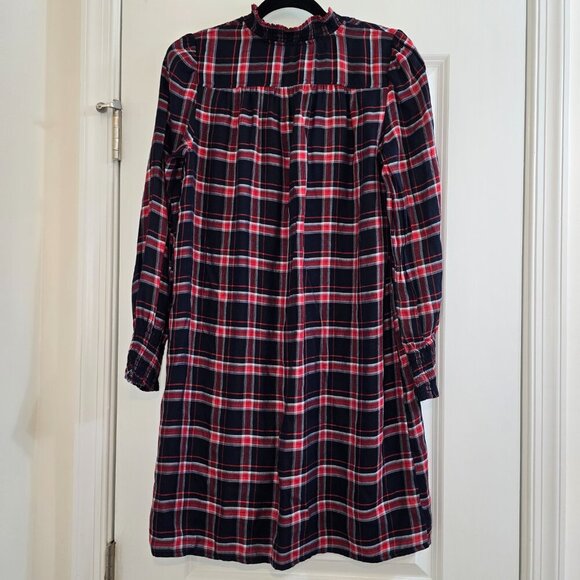 Loft Plaid Smocked Shirtdress - Forever Navy - Picture 5 of 10
